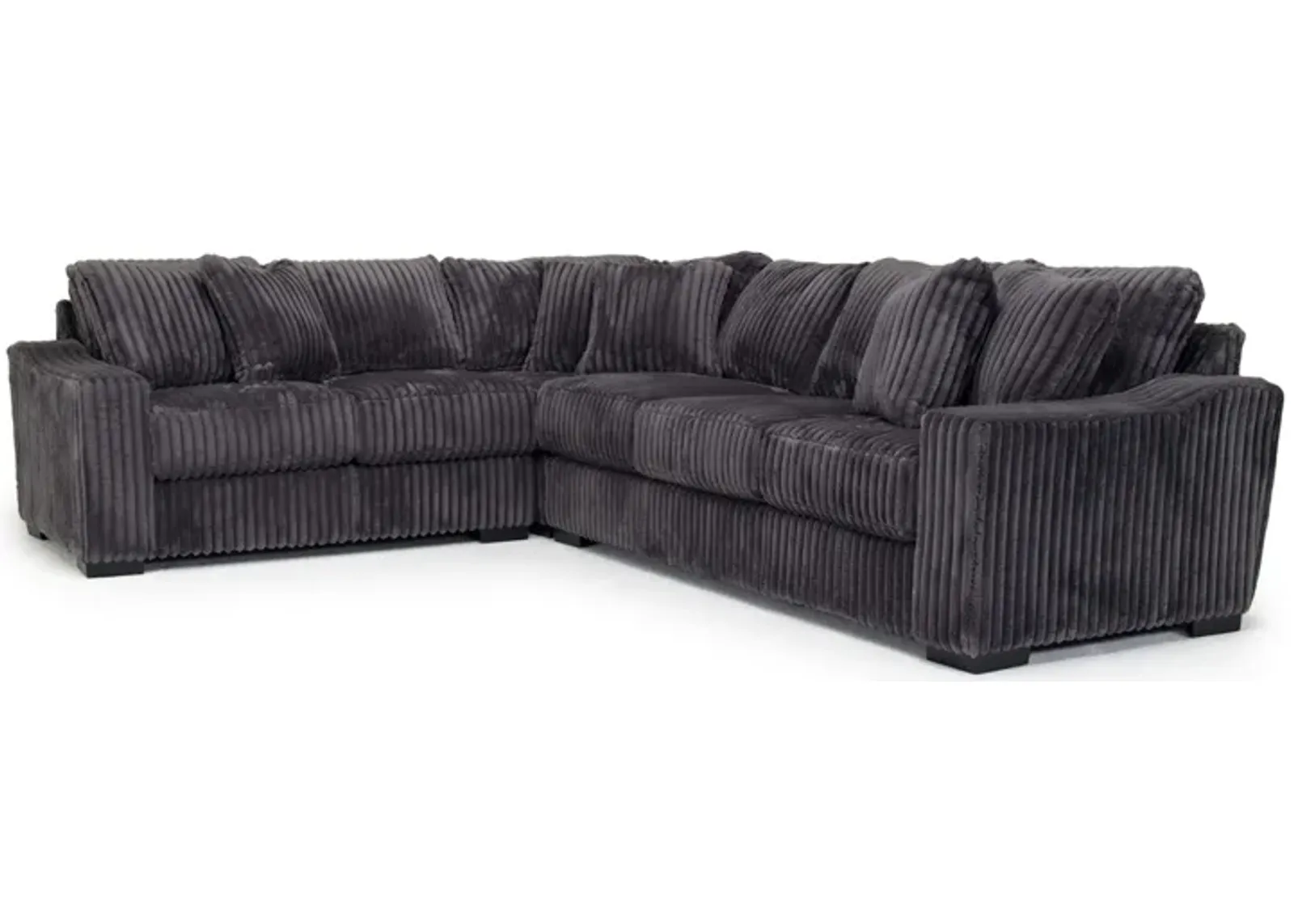 Casper 3 Piece Sofa Sectional in Pony Slate, Right Facing