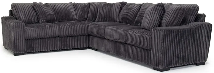Casper 3 Piece Sofa Sectional in Pony Slate, Right Facing by Mor