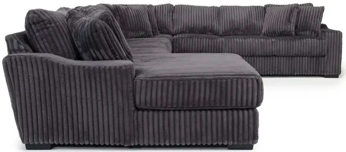 Casper 4 Piece XL Sofa Chaise Sectional in Pony Slate, Left Facing