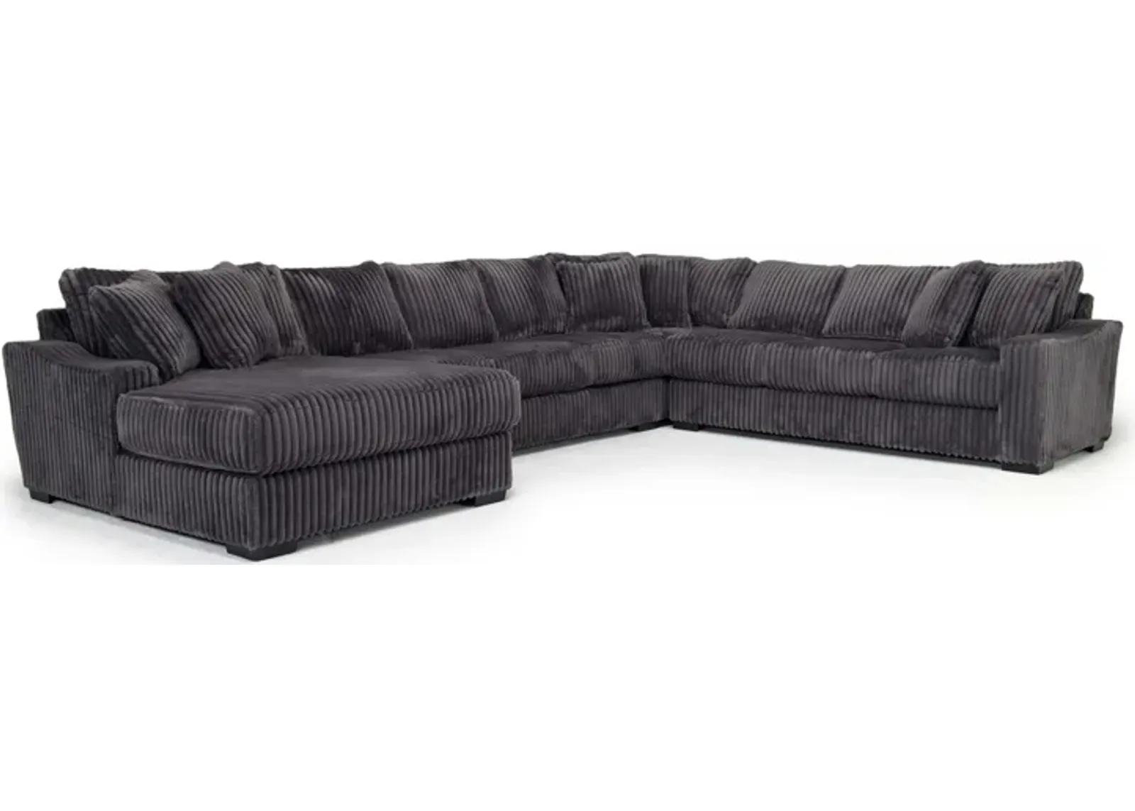 Casper 4 Piece XL Sofa Chaise Sectional in Pony Slate, Left Facing