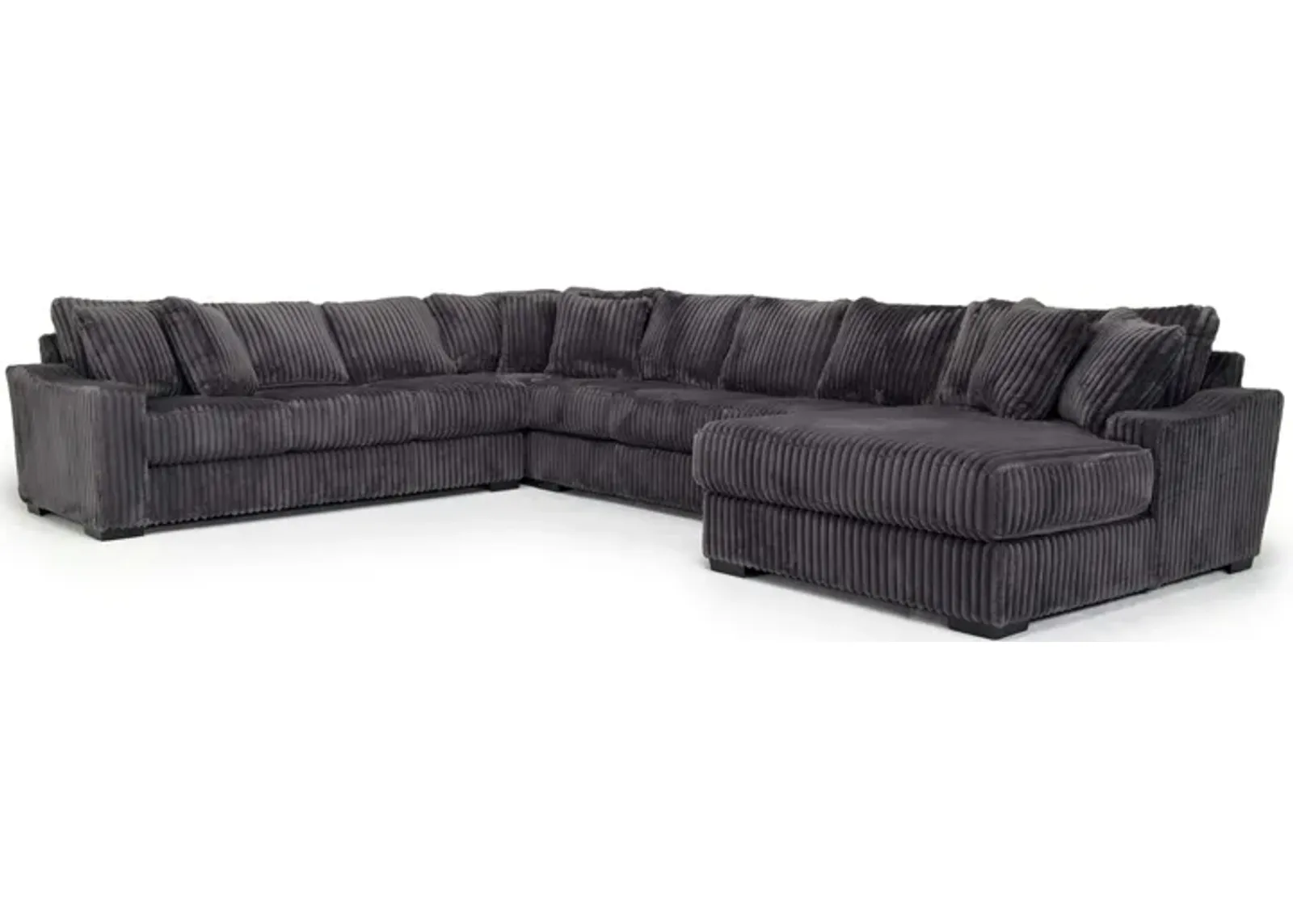 Casper 4 Piece XL Sofa Chaise Sectional in Pony Slate, Right Facing