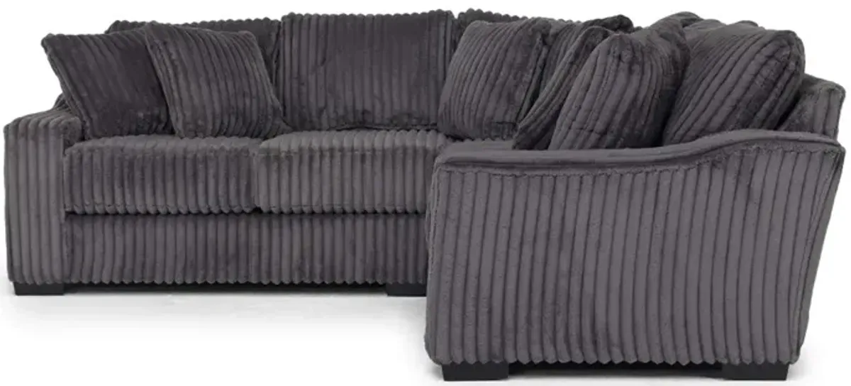 Casper 3 Piece Loveseat Sectional in Pony Slate