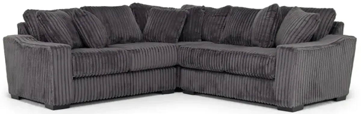 Casper 3 Piece Loveseat Sectional in Pony Slate