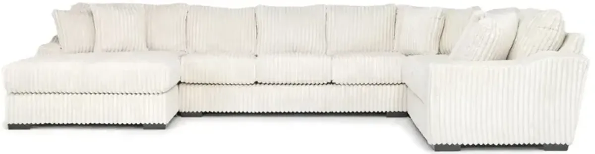 Casper 4 Piece Sofa Chaise Sectional in Pony Cream, Right Facing