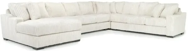 Casper 4 Piece XL Tux Sofa Chaise Sectional in Pony Cream, Left Facing