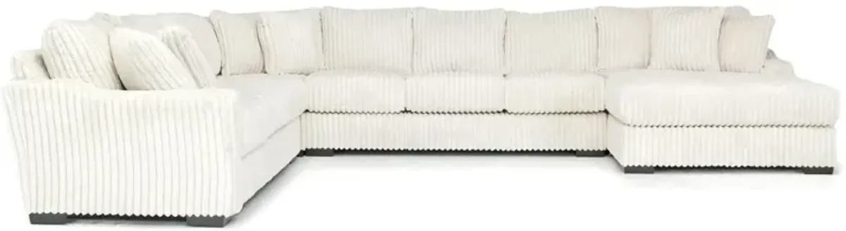 Casper 4 Piece XL Tux Sofa Chaise Sectional in Pony Cream, Right Facing