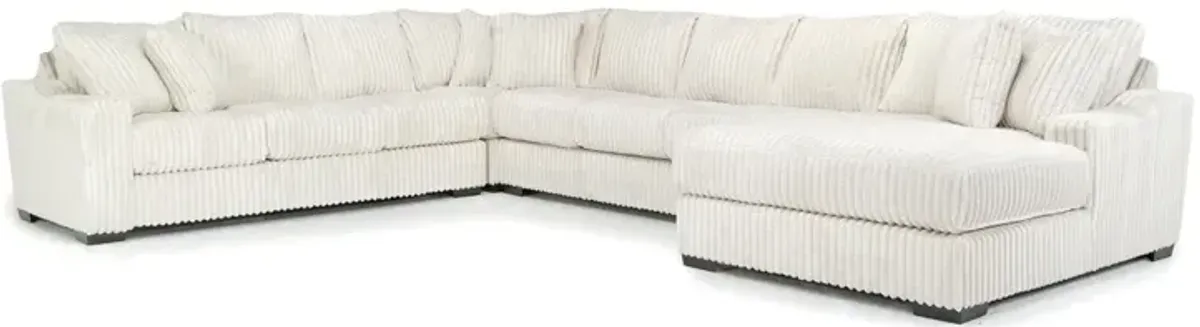 Casper 4 Piece XL Tux Sofa Chaise Sectional in Pony Cream, Right Facing