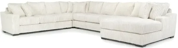 Casper 4 Piece XL Tux Sofa Chaise Sectional in Pony Cream, Right Facing