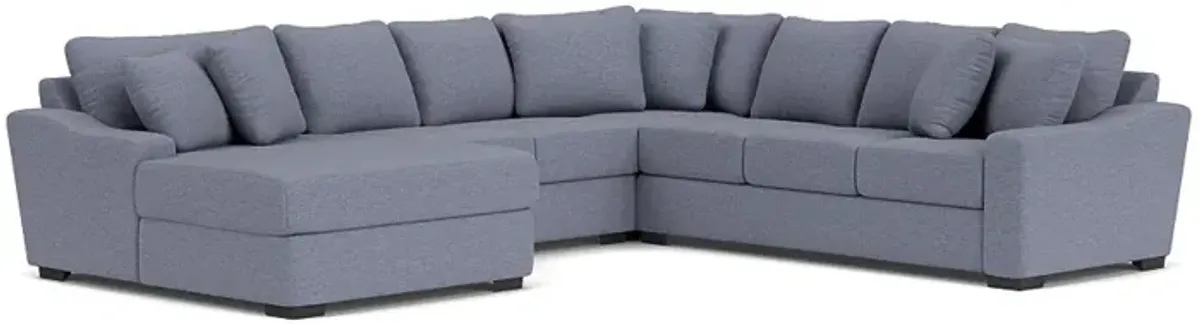 Casper Crypton Performance Extra Large Tux Loveseat Chaise Sectional in Custom, Left Facing