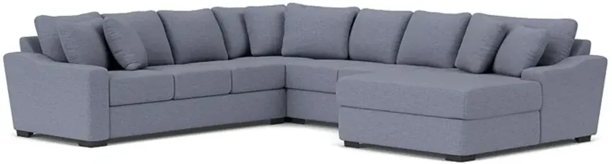 Casper Crypton Performance Extra Large Tux Loveseat Chaise Sectional in Custom, Right Facing