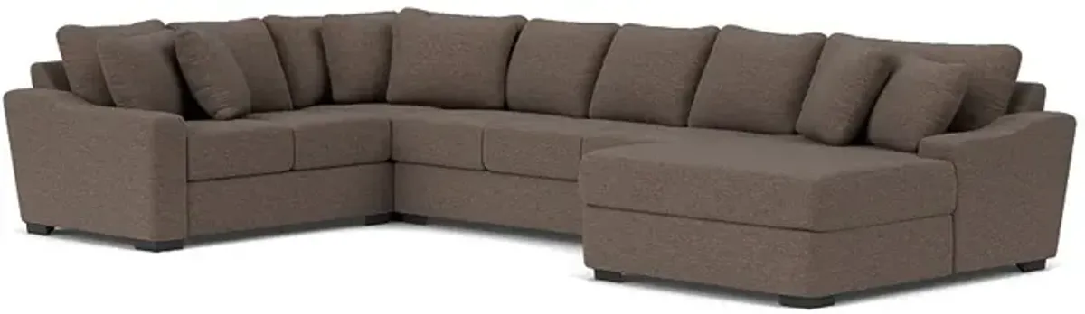 Casper Crypton Performance Extra Large Tux Sofa Chaise Sectional in Custom, Right Facing