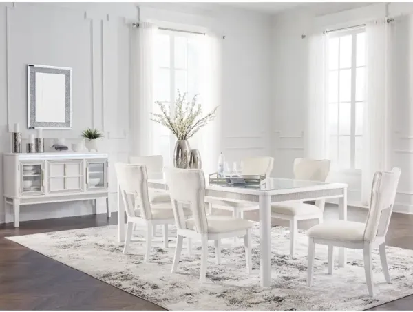 Chalanna Dining Table & 6 Chairs in White