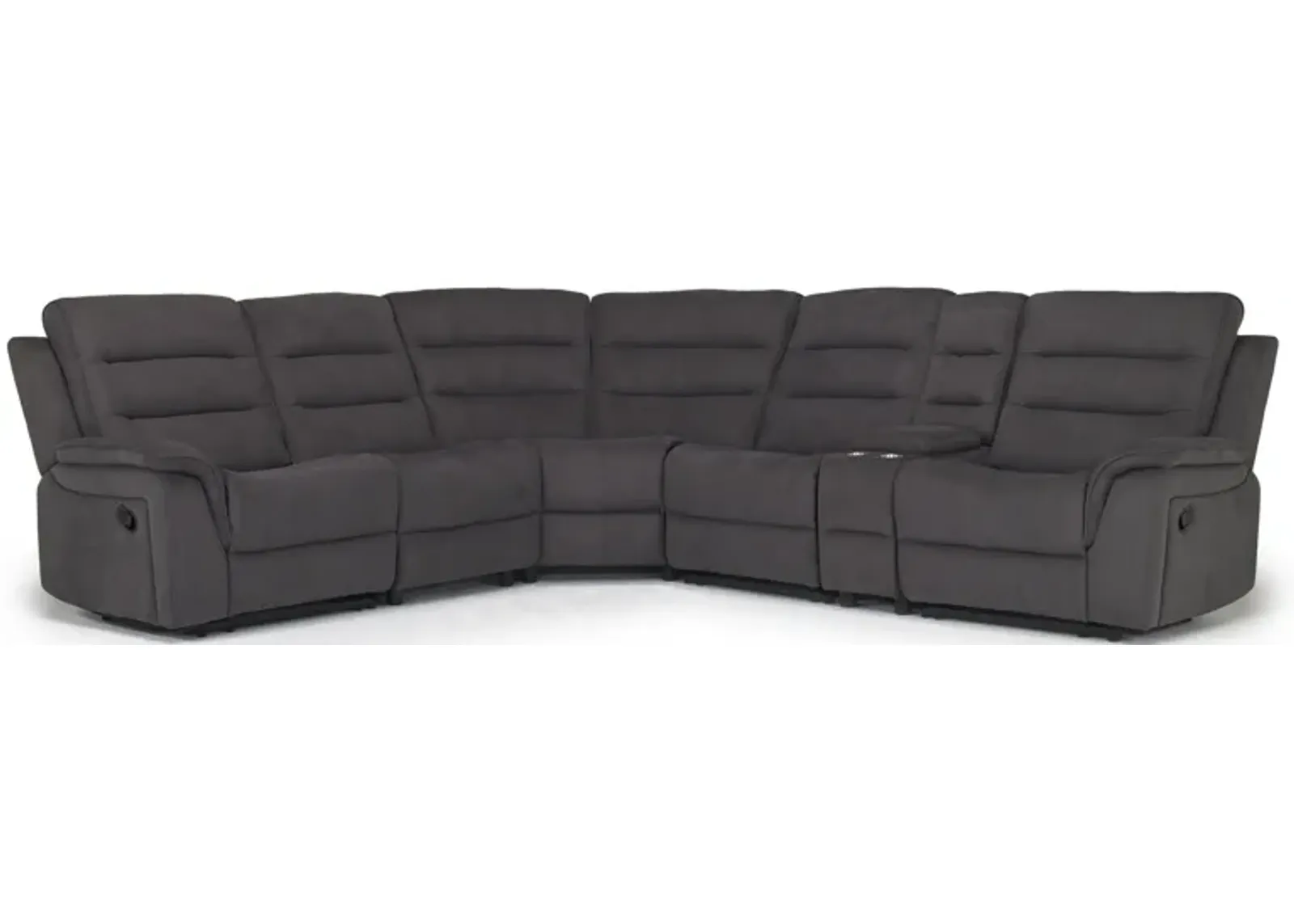 Chanell 6 Piece Reclining Sectional in New Nappa Gray