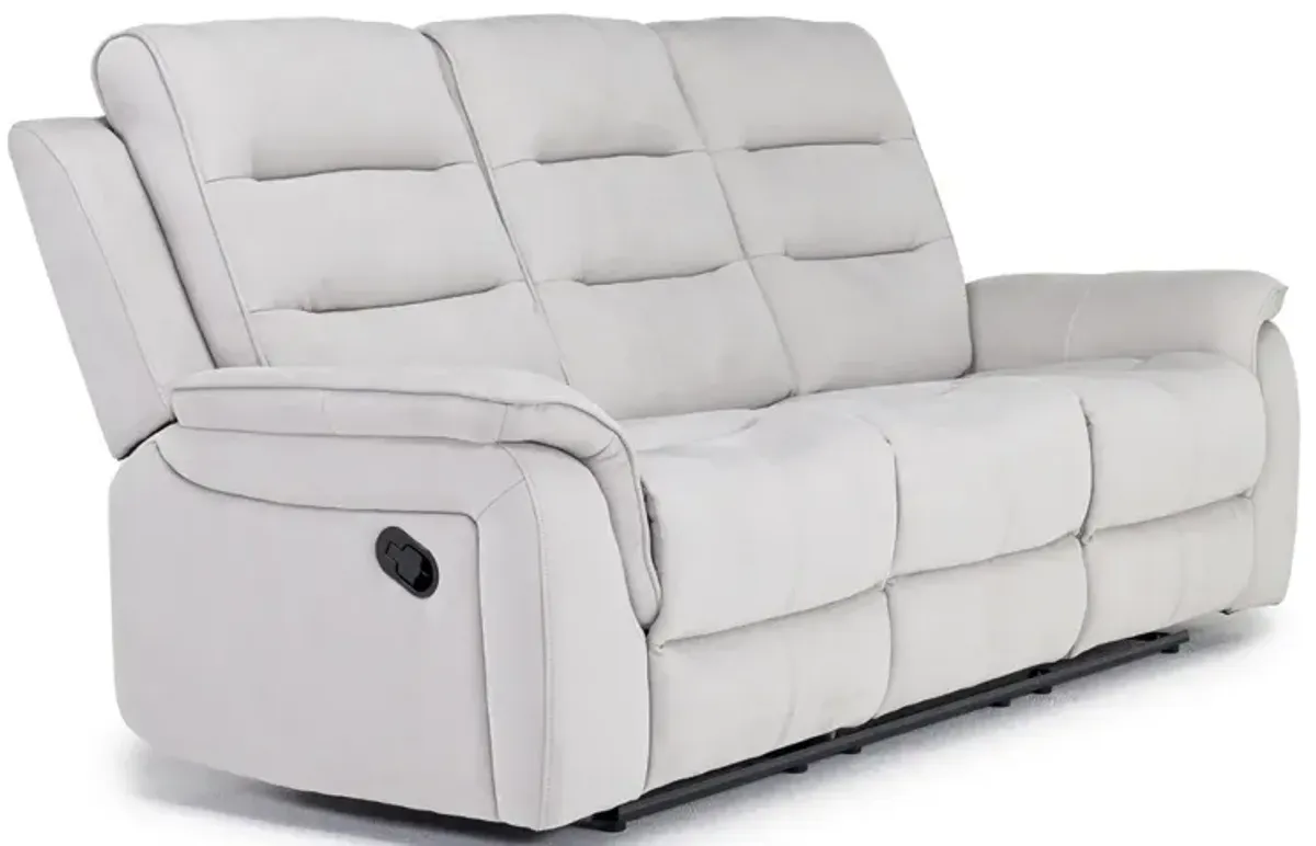 Chanell Reclining Sofa & Console Loveseat in New Nappa Light Gray