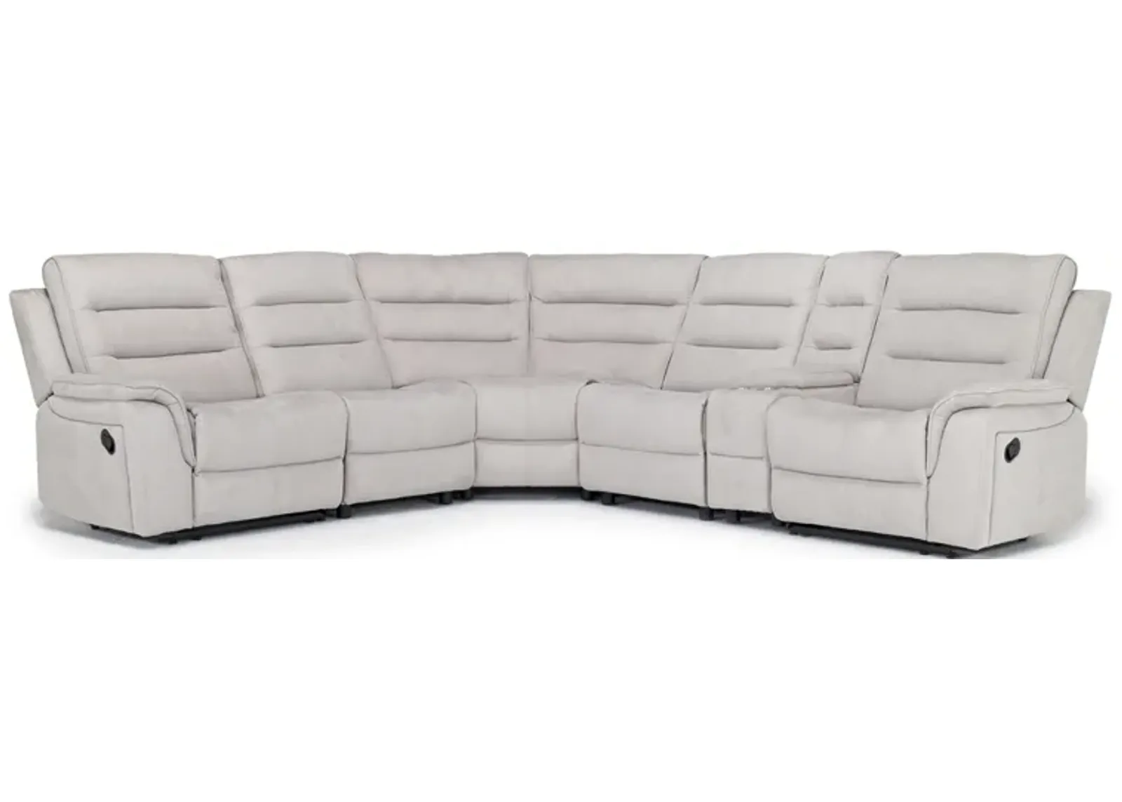 Chanell 6 Piece Reclining Sectional in New Nappa Light Gray