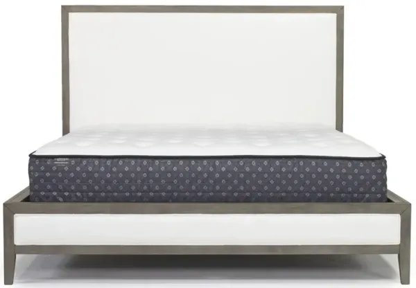 Chloe Upholstered Panel Bed in Gray/White, CA King