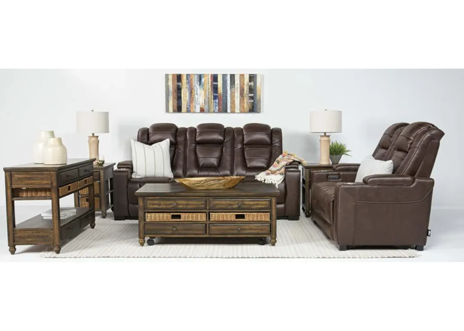 Cody 2 Power Sofa & Loveseat in Walnut