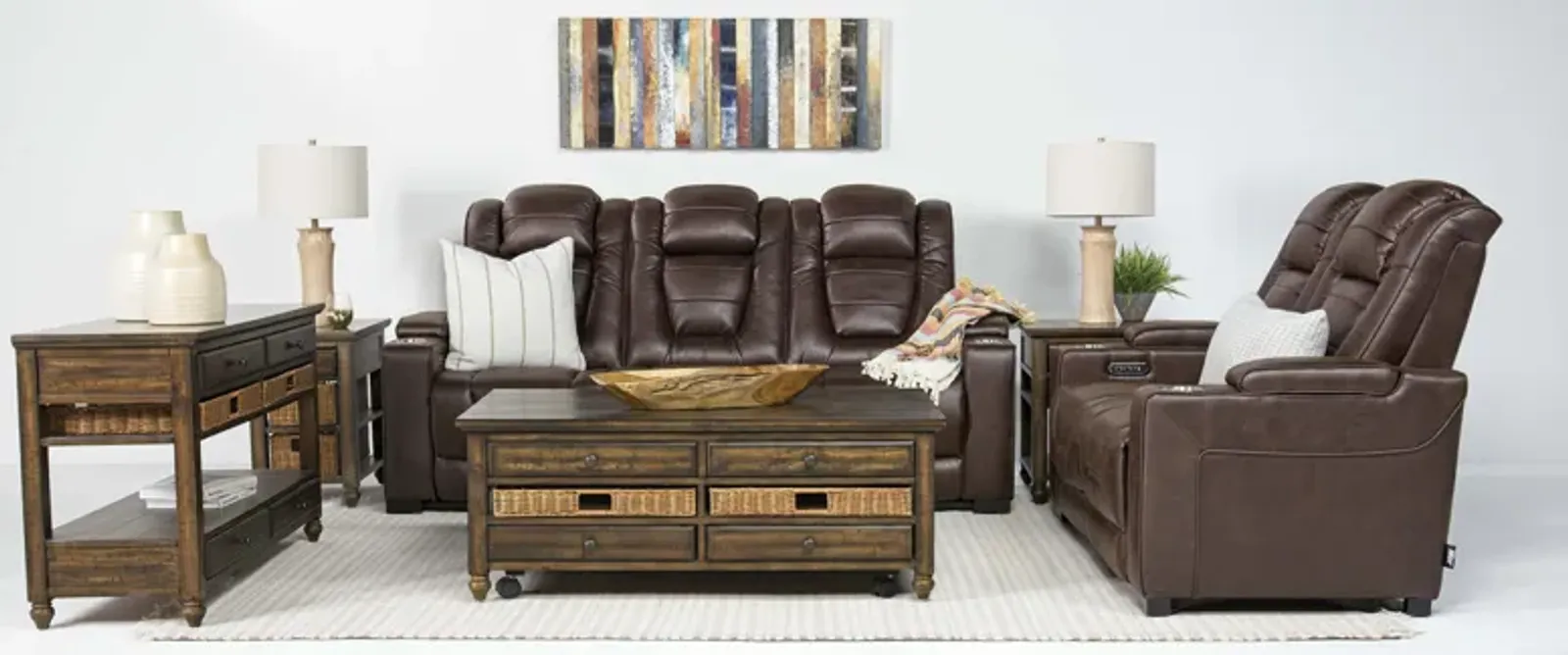 Cody 2 Power Sofa & Loveseat in Walnut