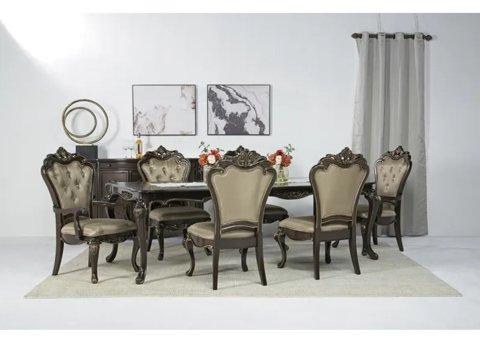 Constantine Dining Table, 4 Chairs & 2 Arm Chairs in Cherry