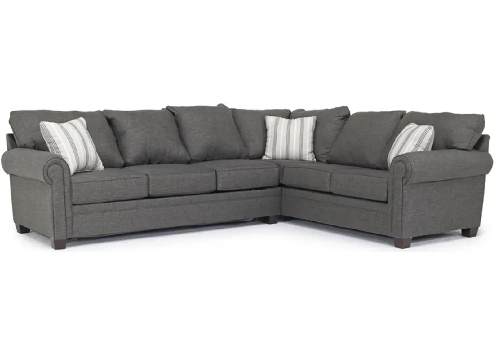 Cordoba Tux Queen Sleeper Sectional w/ Mattress in Splash Charcoal, Left Facing