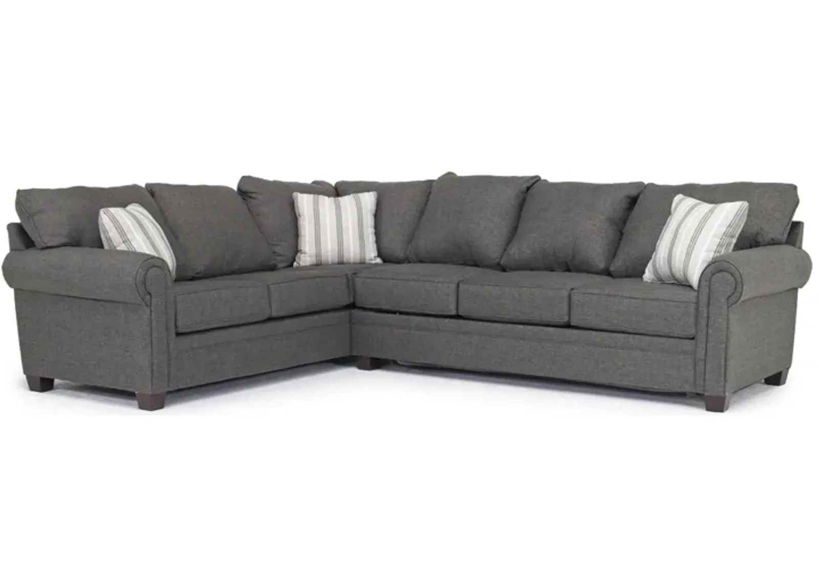 Cordoba Tux Queen Sleeper Sectional w/ Mattress in Splash Charcoal, Right Facing