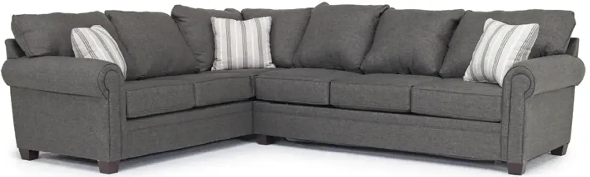 Cordoba Tux Queen Sleeper Sectional w/ Mattress in Splash Charcoal, Right Facing