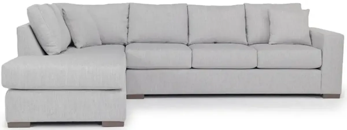 Dennon Sofa Chaise Sectional in Pebble, Left Facing