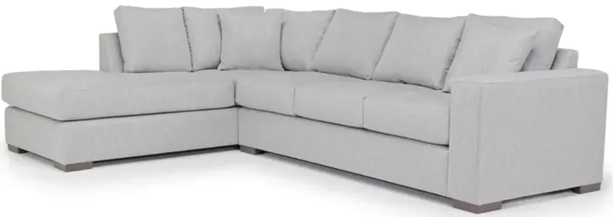 Dennon Sofa Chaise Sectional in Pebble, Left Facing