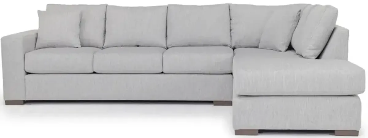 Dennon Sofa Chaise Sectional in Pebble, Right Facing