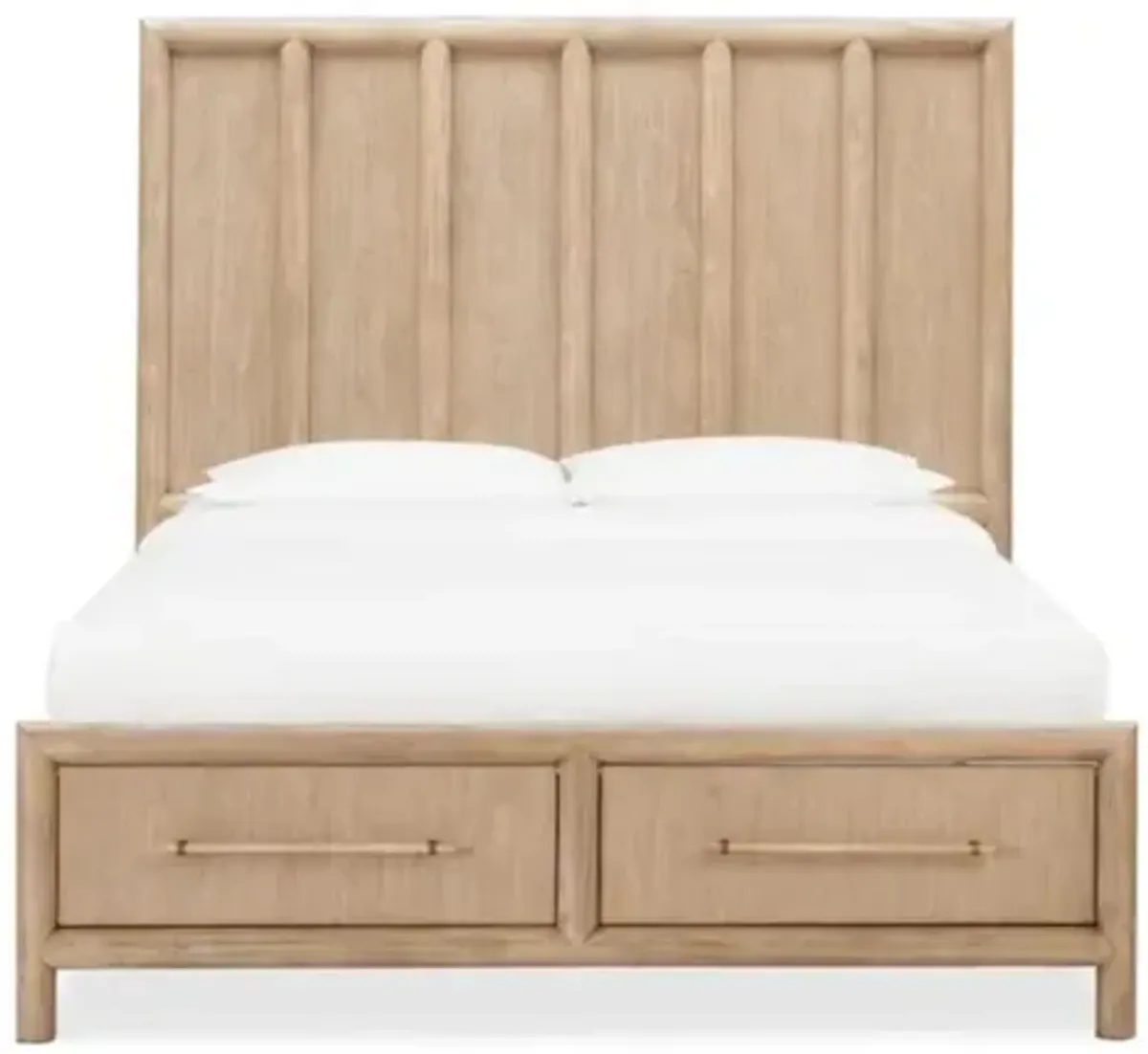 Dorsey Panel Bed w/ Storage in Granola, Queen