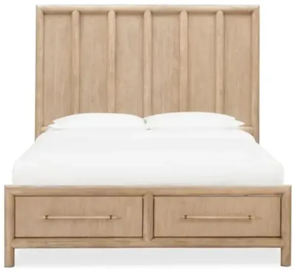 Dorsey Panel Bed w/ Storage in Granola, Queen