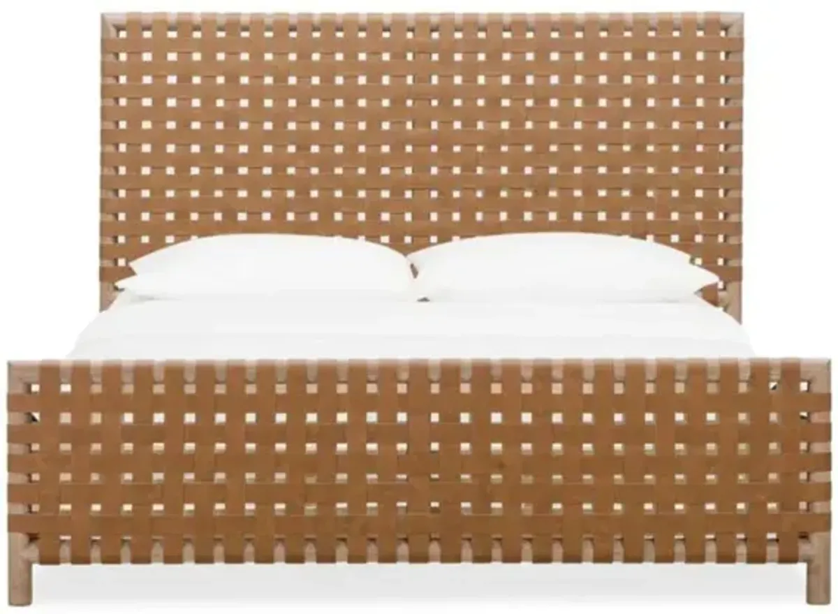 Dorsey Woven Panel Bed in Granola, Queen