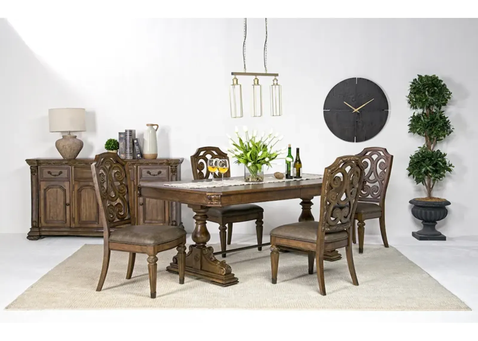 Durango Dining Table & 4 Side Chairs in Willadeene