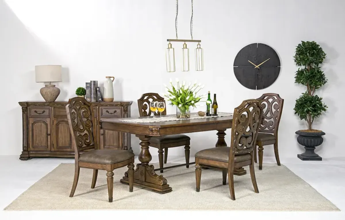 Durango Dining Table & 4 Side Chairs in Willadeene