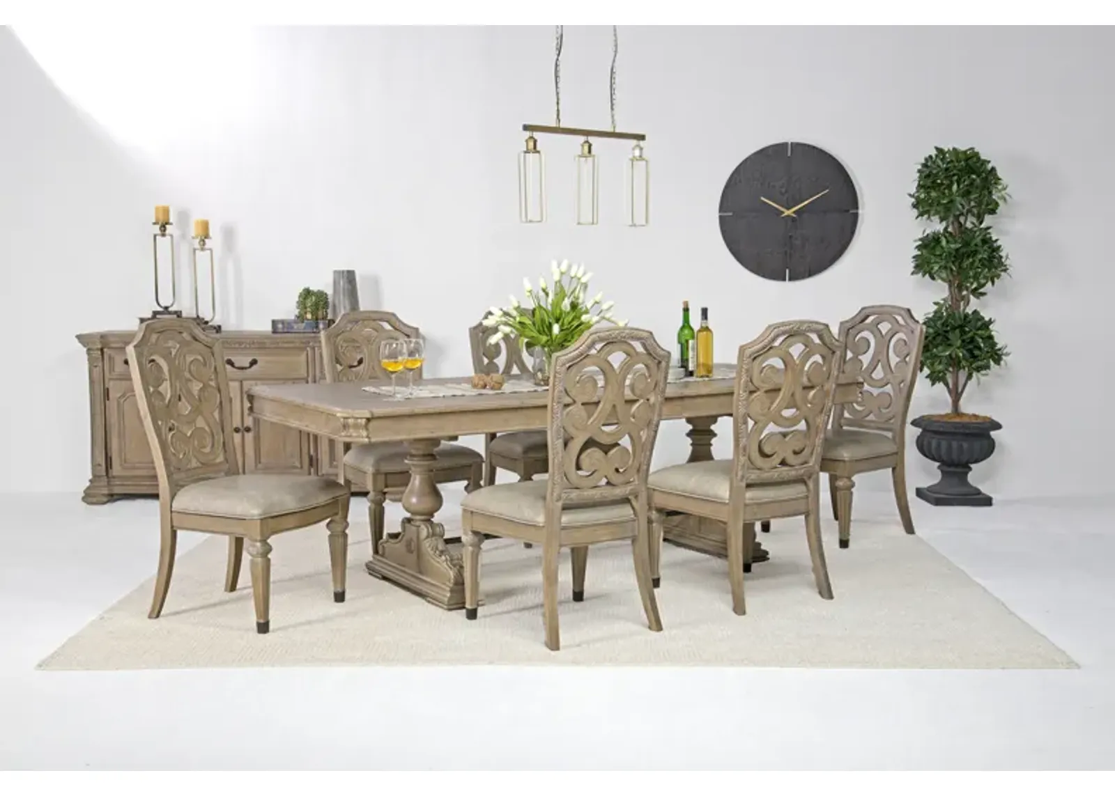 Durango Dining Table & 6 Chairs in Fawn