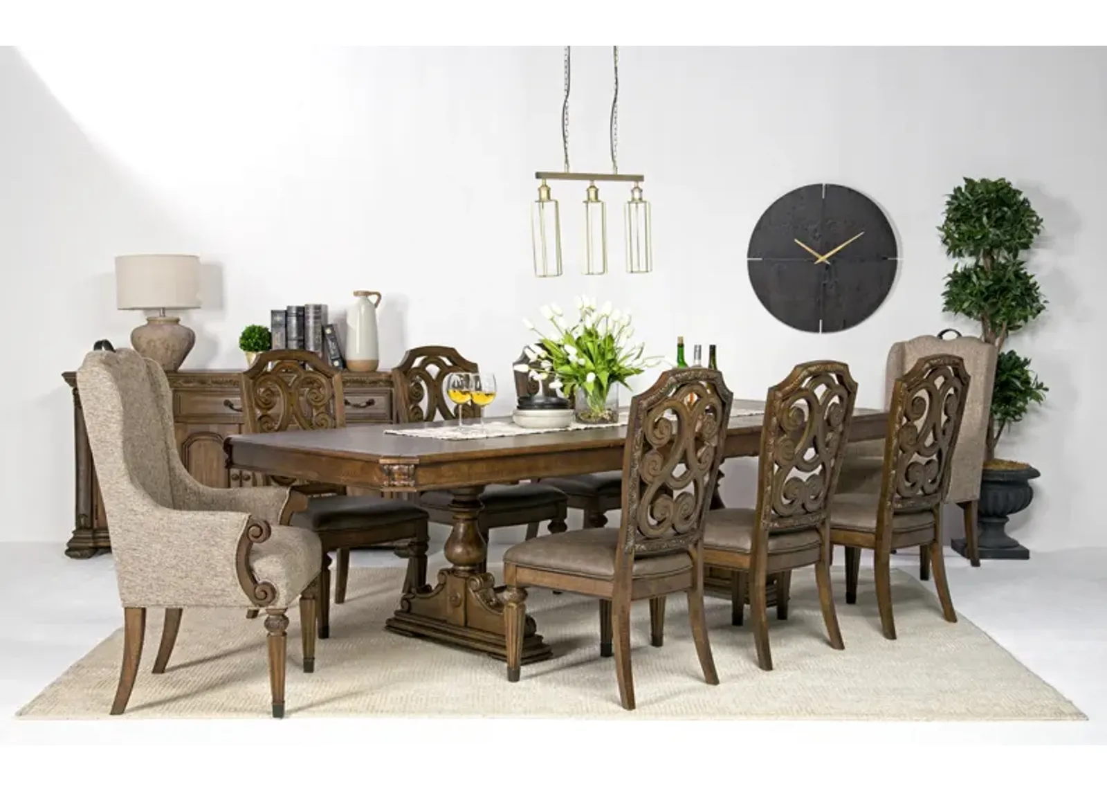 Durango Dining Table, 6 Chairs & 2 Arm Chairs in Willadeene