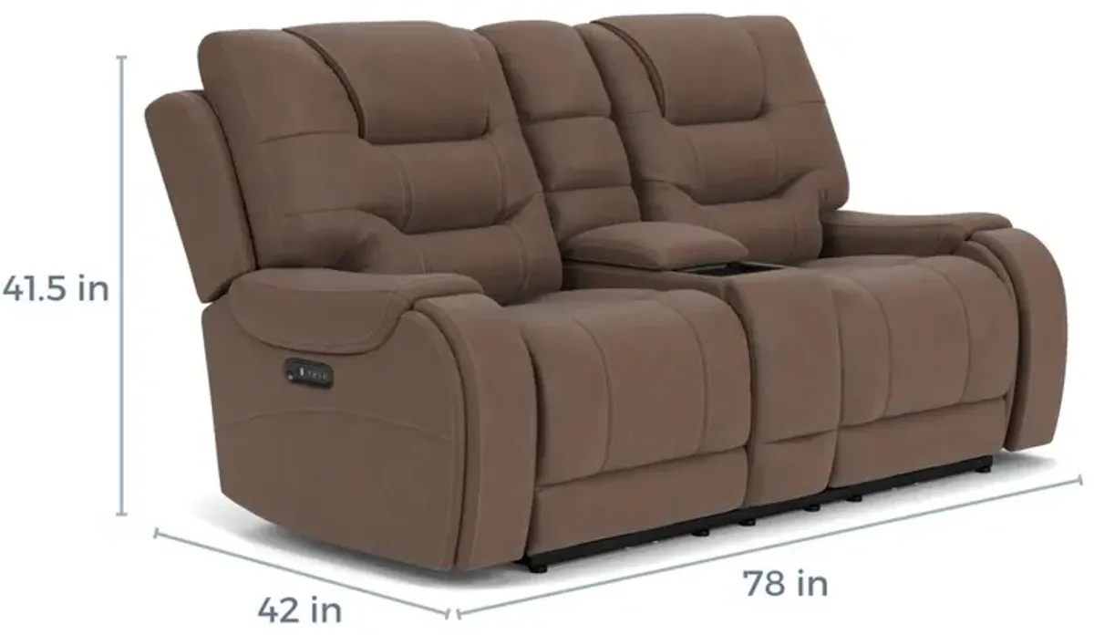 Estilo II 2 Power Sofa & Console Loveseat in Brown