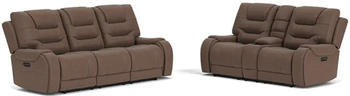 Estilo II 2 Power Sofa & Console Loveseat in Brown