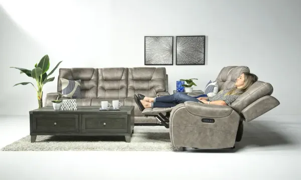 Estilo 2 Power Sofa & Console Loveseat in Gray