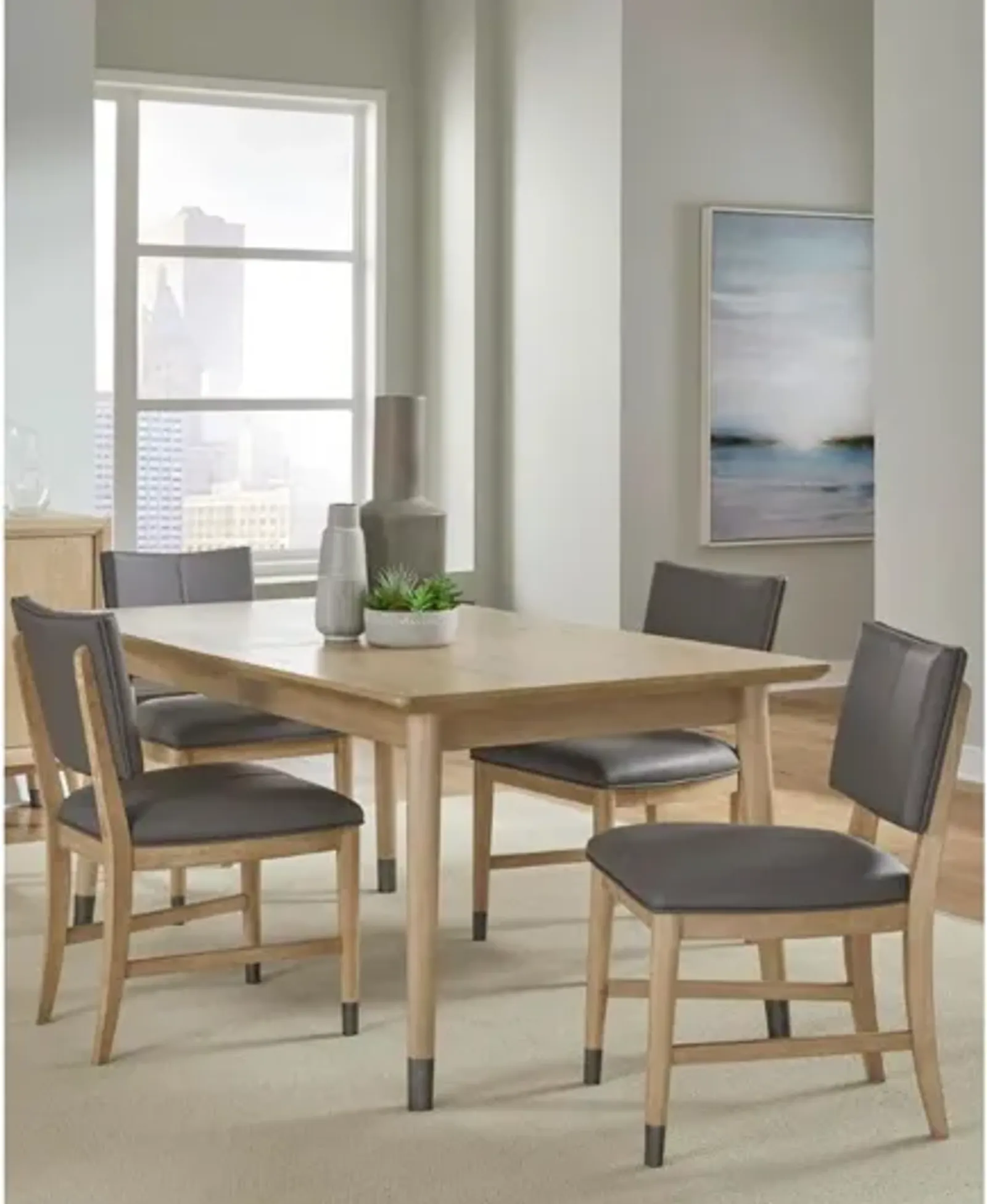 Franklin Dining Table & 4 Chairs in Au Natural