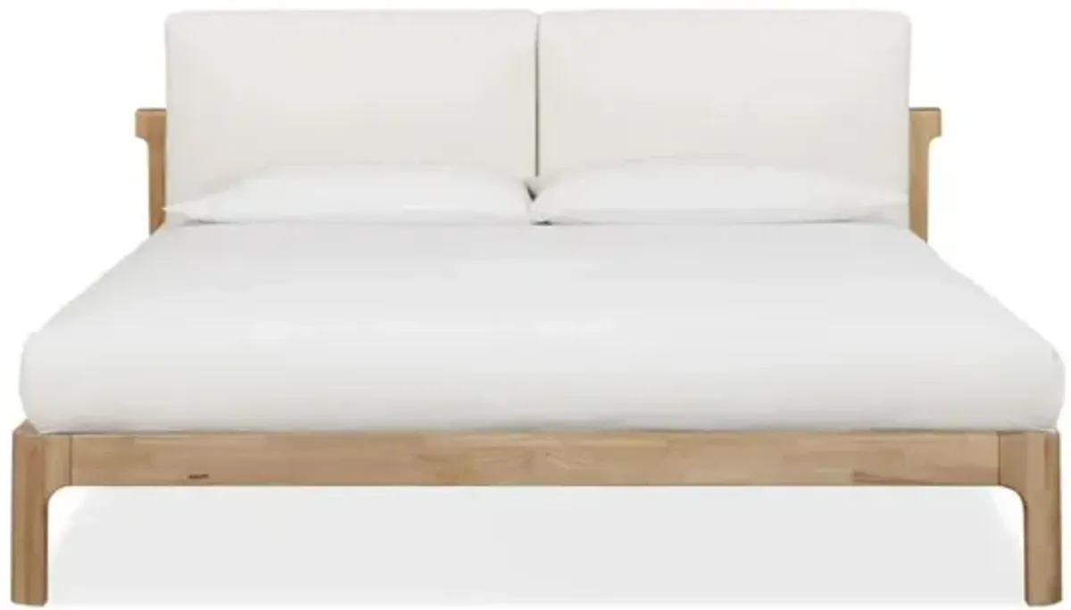 Furano Upholstered Bed, Dresser, Mirror & 1 Drawer Nightstand in Ginger, Full