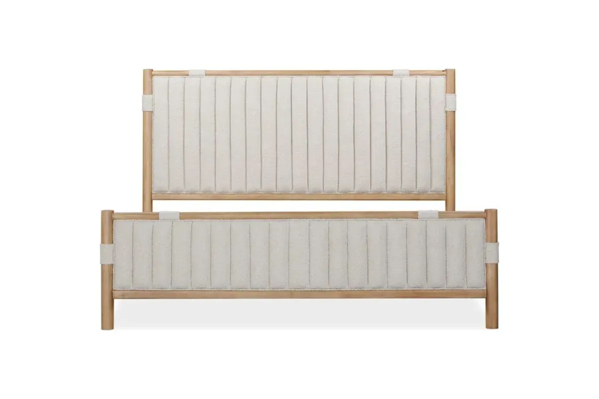 Furano Channel Upholstered Panel Bed in Ginger, CA King