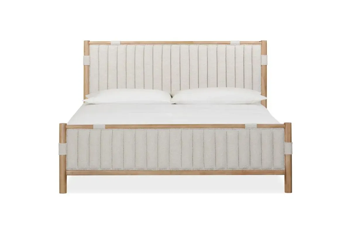 Furano Channel Upholstered Panel Bed in Ginger, CA King