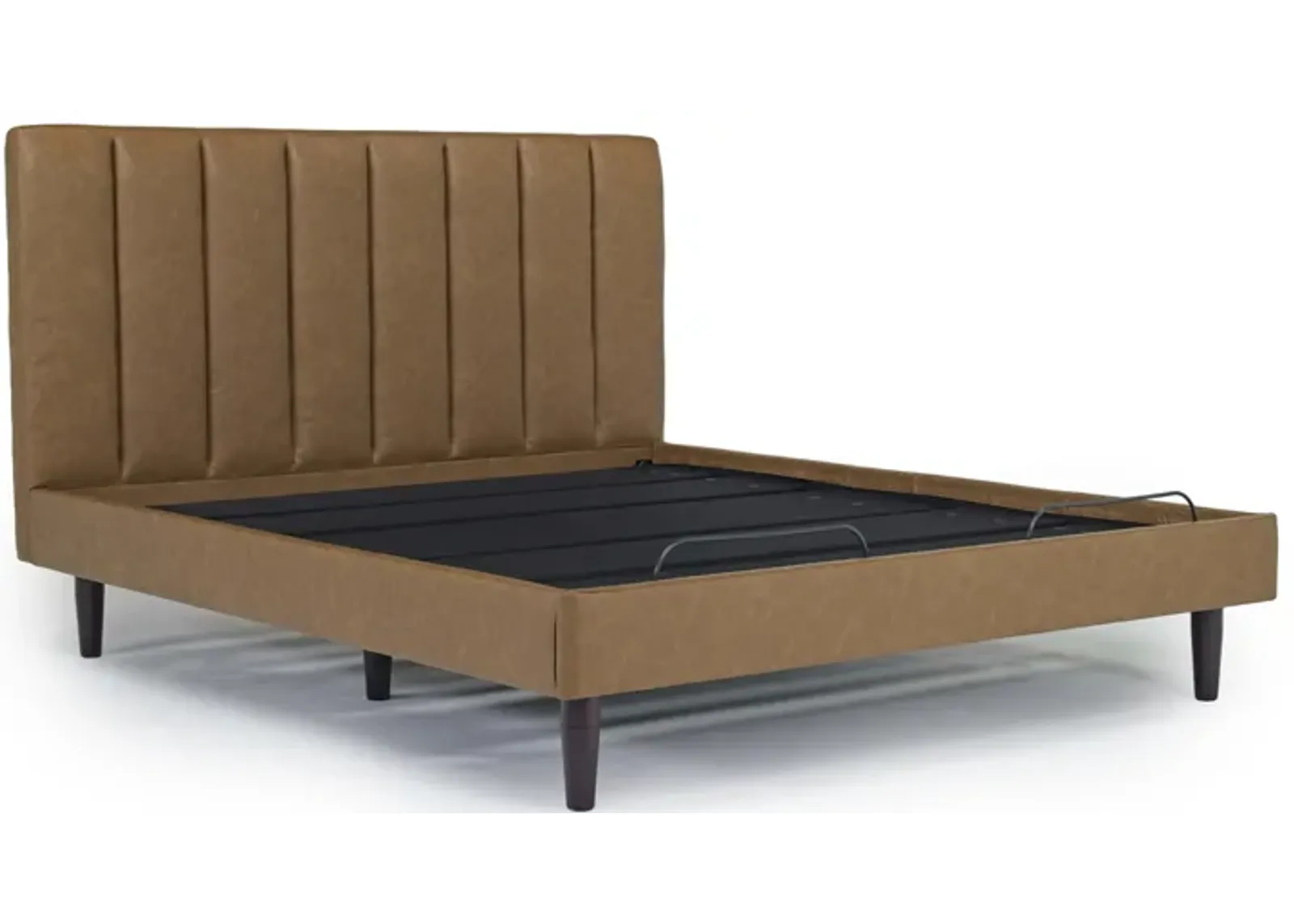 Gavin Upholstered Adjustable Foundation Bed in Brown, CA King