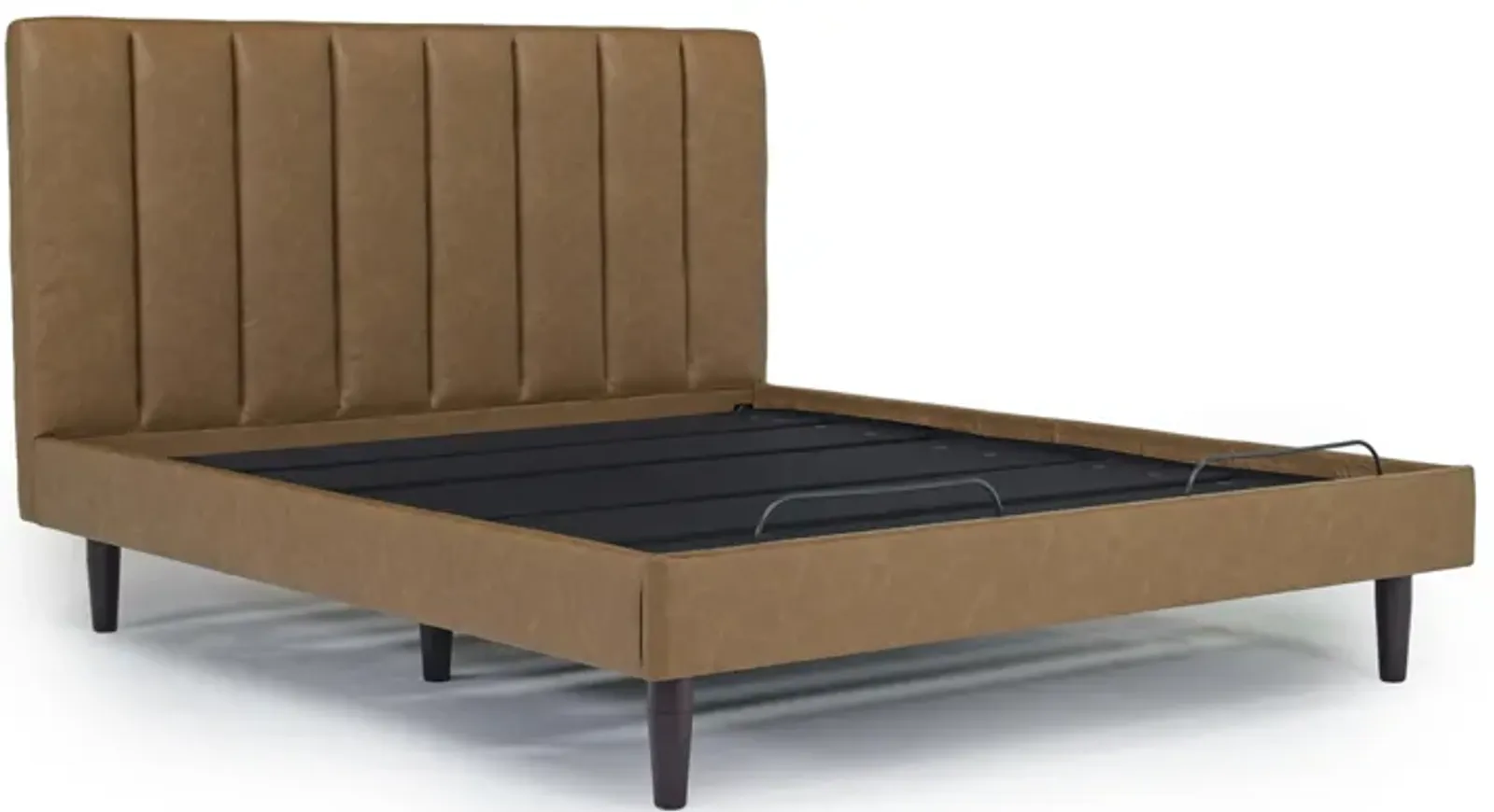 Gavin Upholstered Adjustable Foundation Bed in Brown, CA King