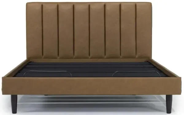 Gavin Upholstered Adjustable Foundation Bed in Brown, Eastern King