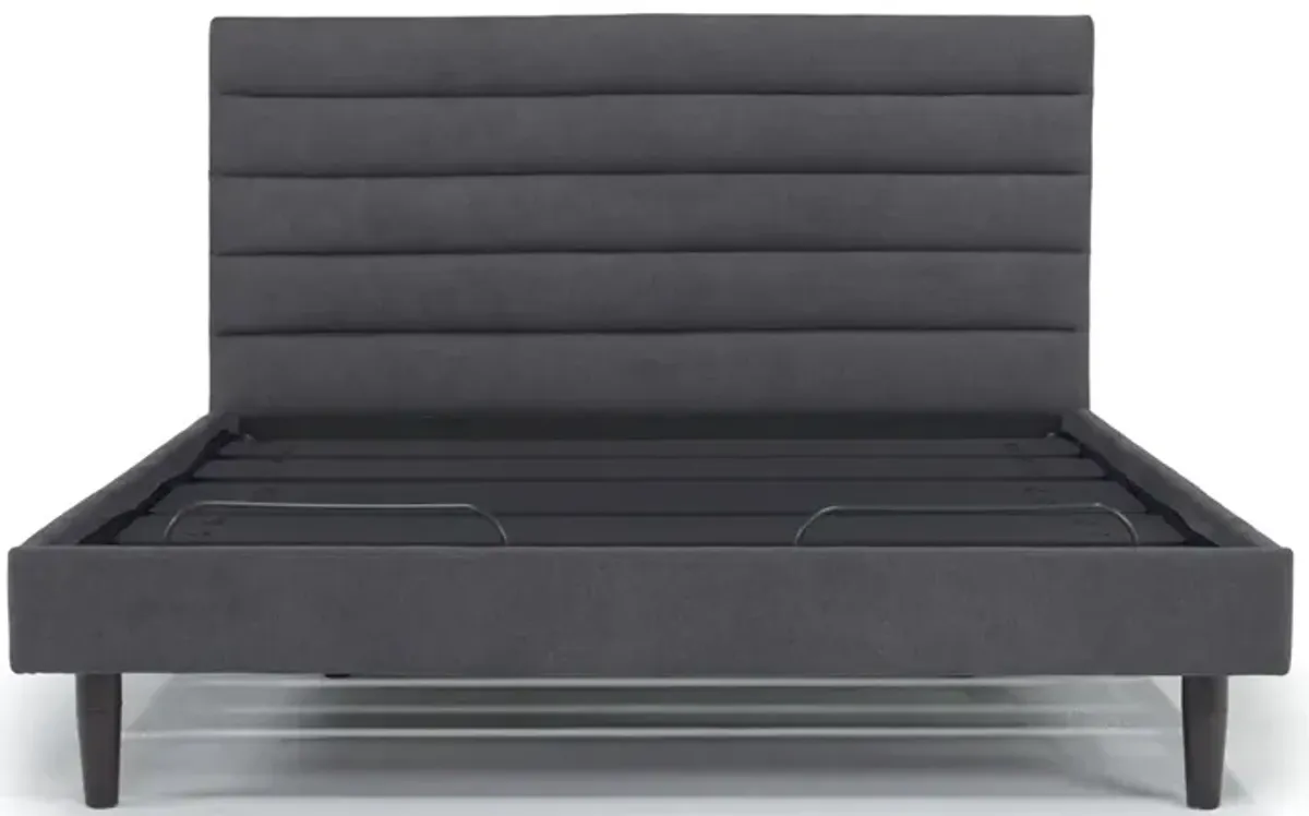 Vista Upholstered Adjustable Foundation Bed in Charcoal, CA King