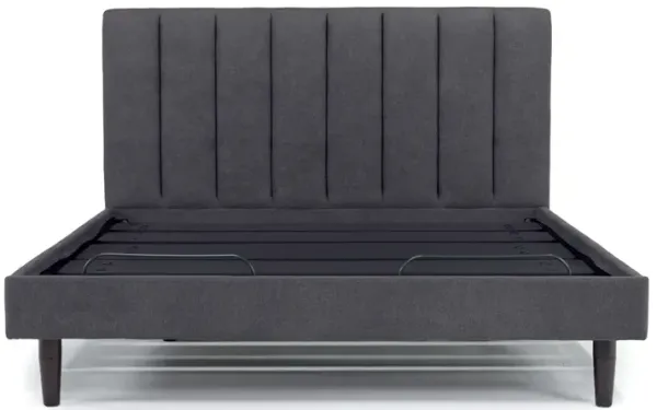 Gavin Upholstered Adjustable Foundation Bed in Charcoal, CA King