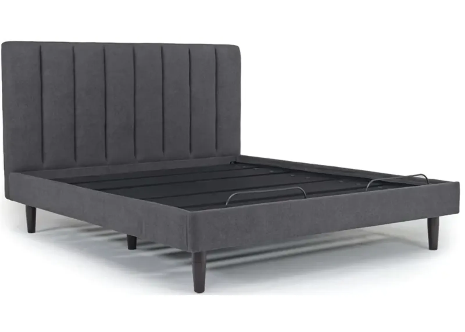 Gavin Upholstered Adjustable Foundation Bed in Charcoal, CA King