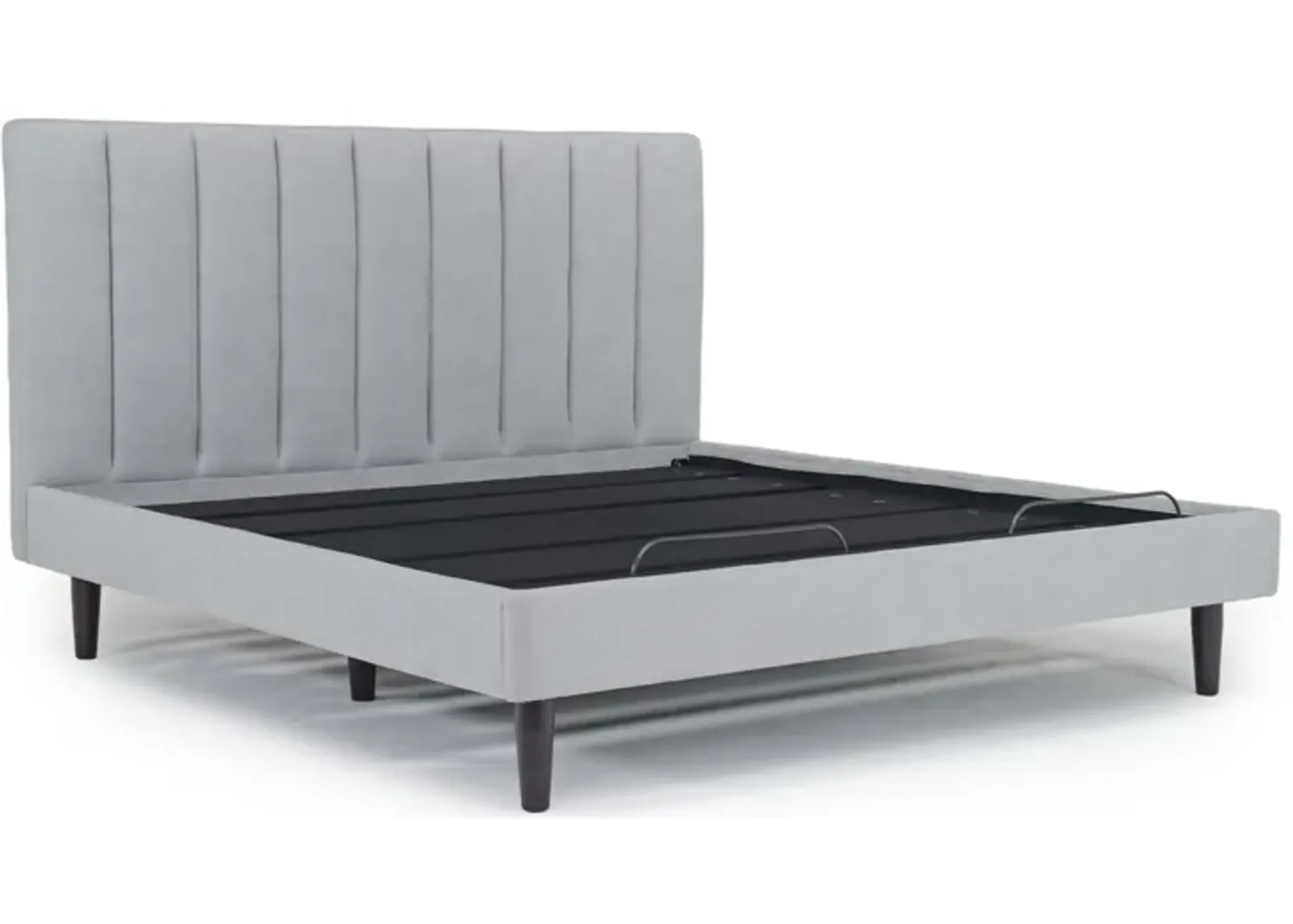 Gavin Upholstered Adjustable Foundation Bed in Light Gray, CA King